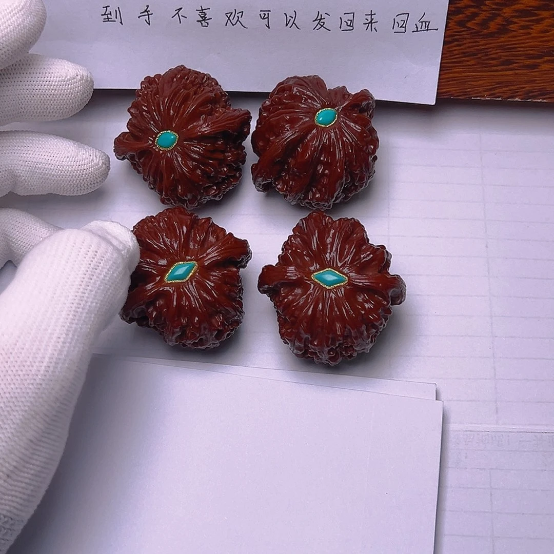（***）木质文玩核桃打包磨盘白狮子