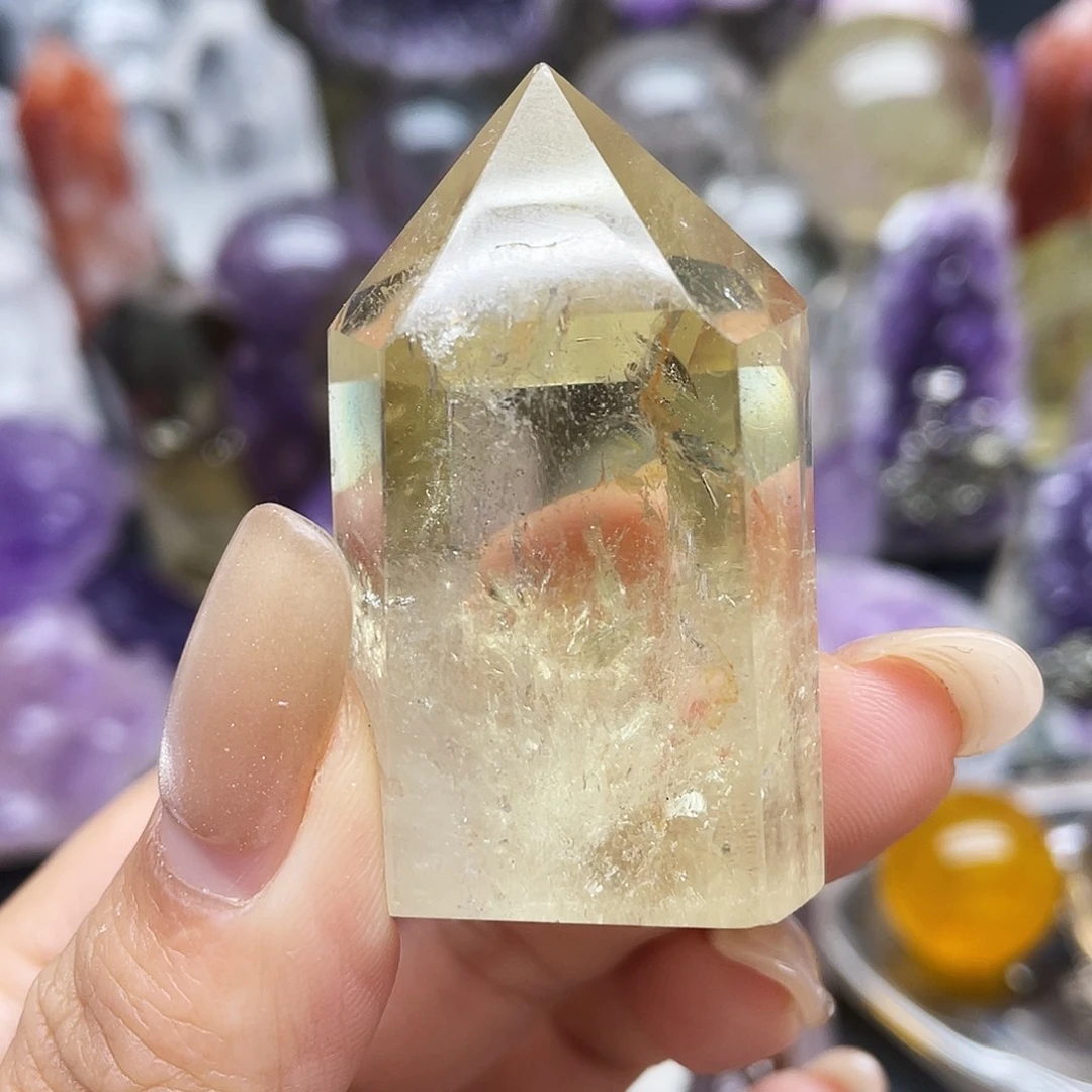 未镶嵌珠宝半成品水晶42黄水晶柱子