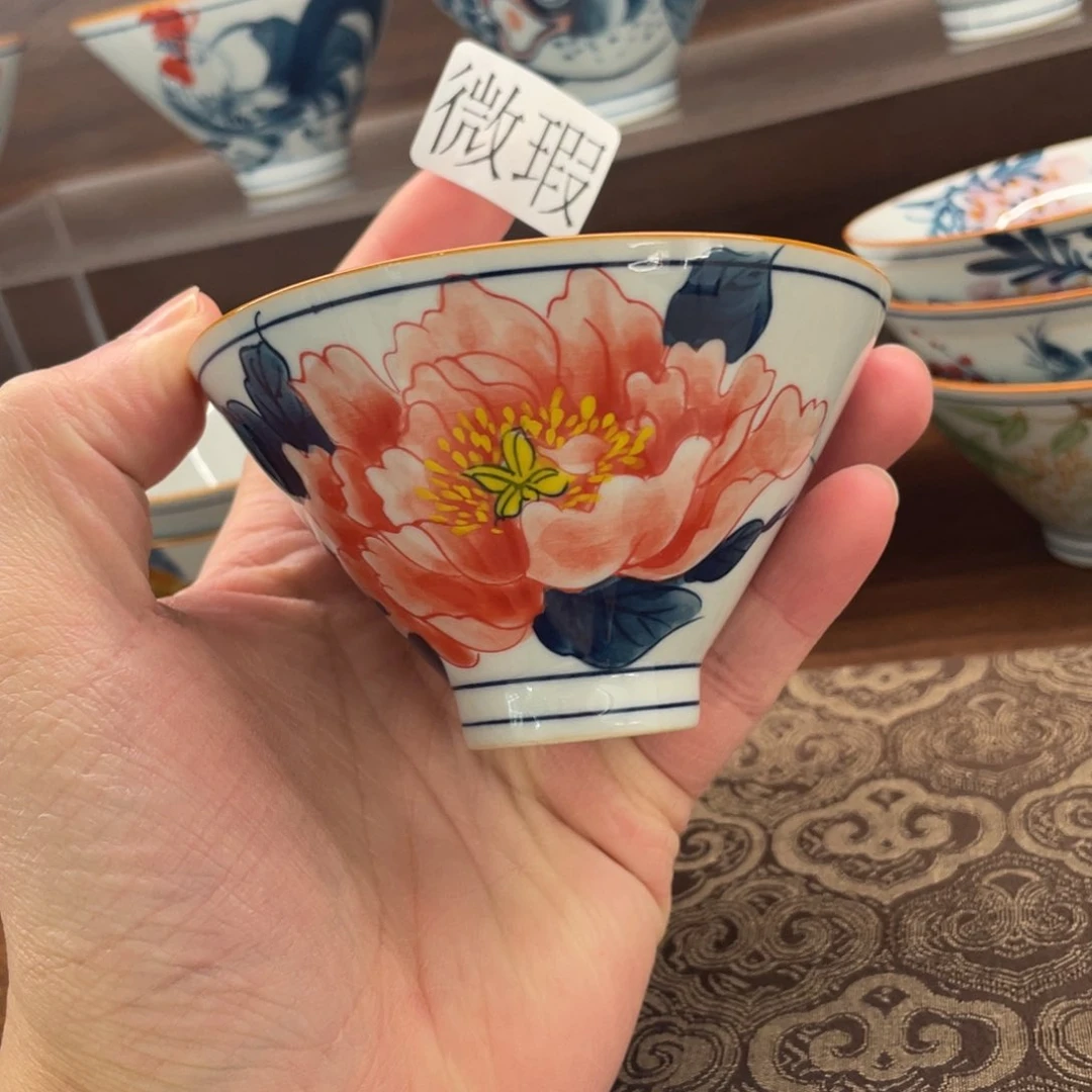 釉下手绘茶具微瑕