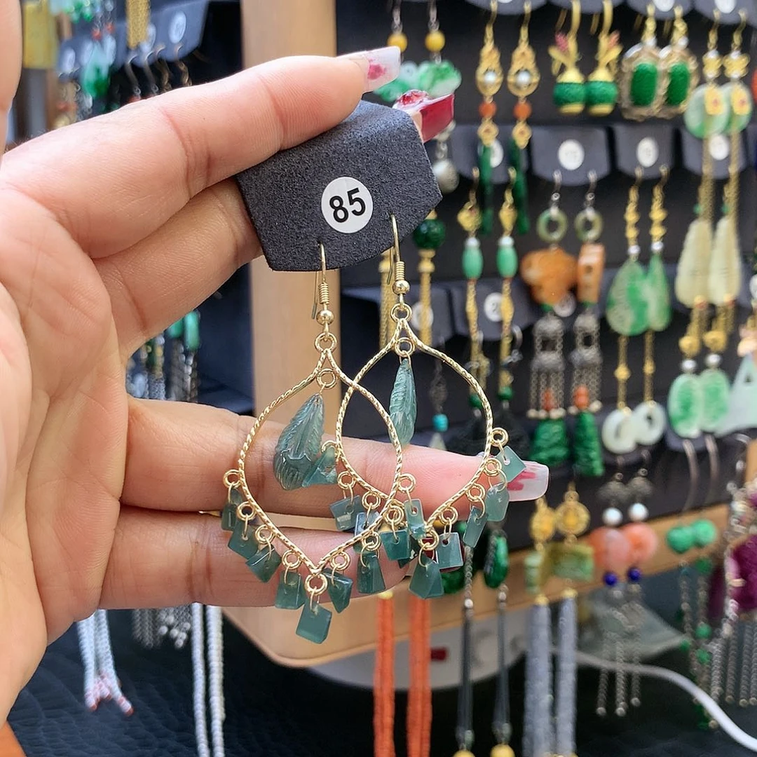【闪购商品】翡翠耳饰未镶嵌快**点耳坠