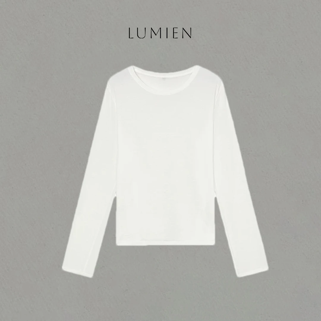 【LUMIEN】气质极简风百搭修身80支高捻棉亲肤微透长T恤LX5ETT30