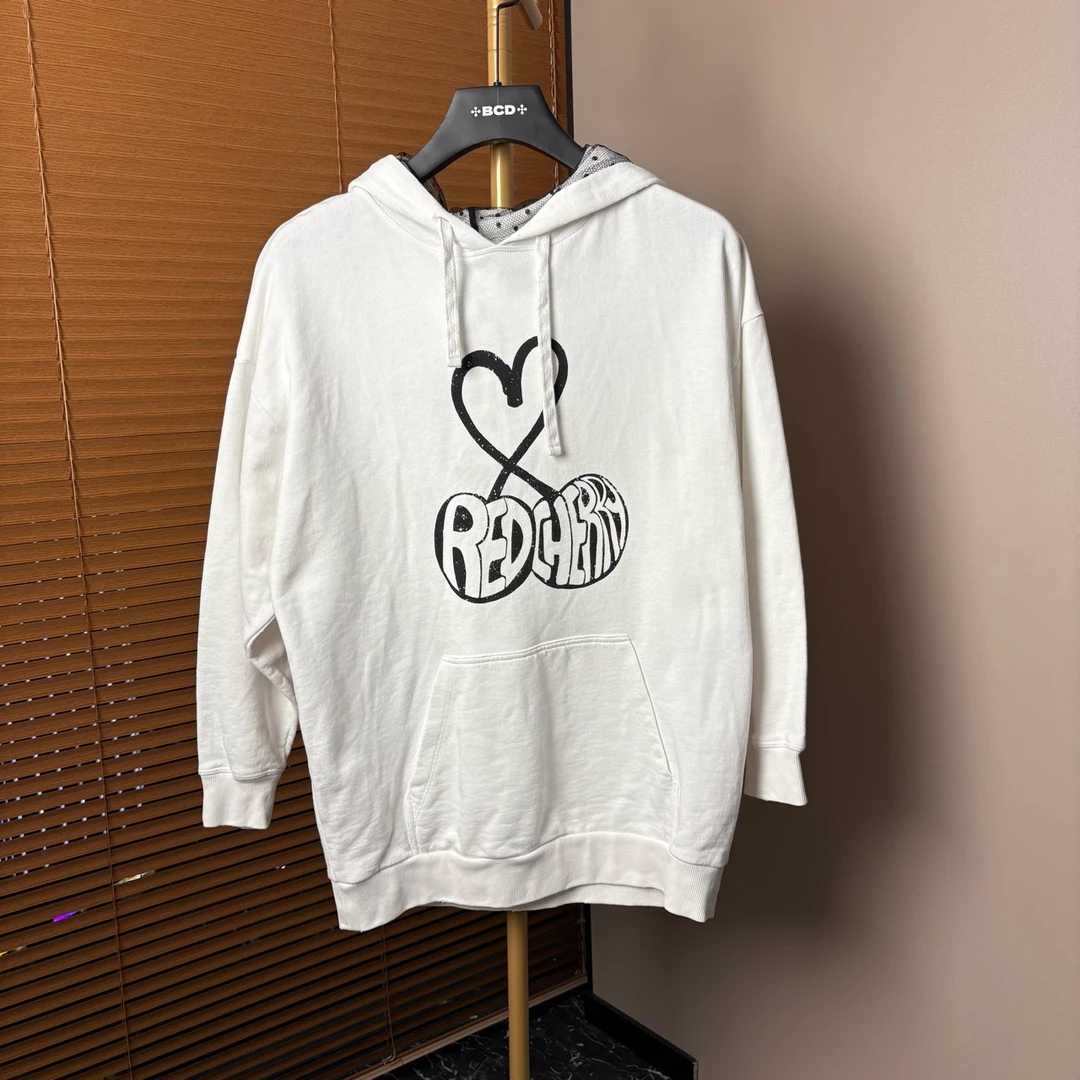95新 Valentino/华伦天奴 zz1 白色图案印花帽衫 XS码/205655