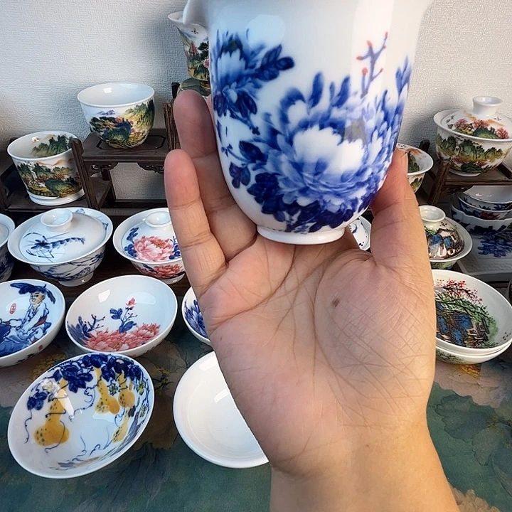 忠意堂釉下彩牡丹公道