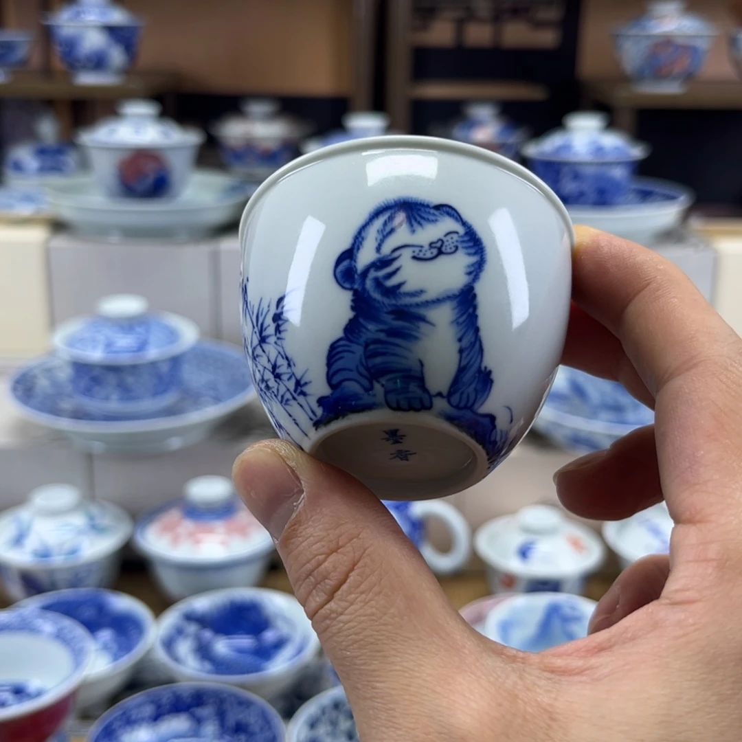 手绘萌虎缸杯好好好