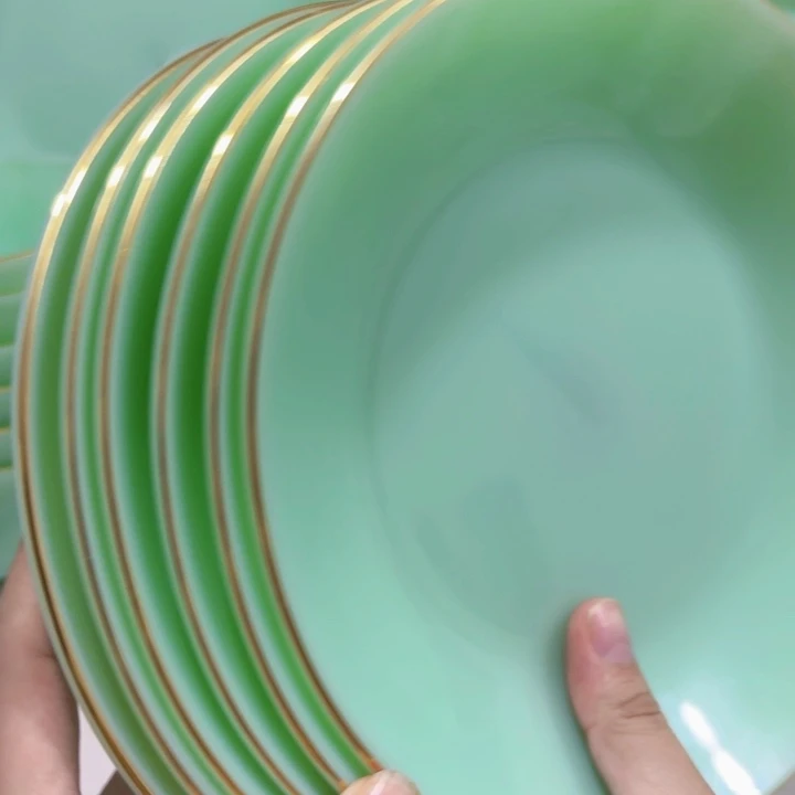 瓷景德镇陶瓷8寸深盘6个