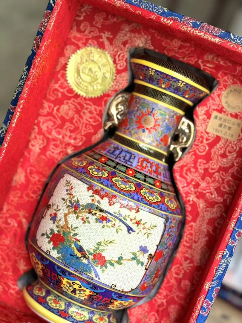【陈伟】L 财来彩绘瓷复古手工花瓶