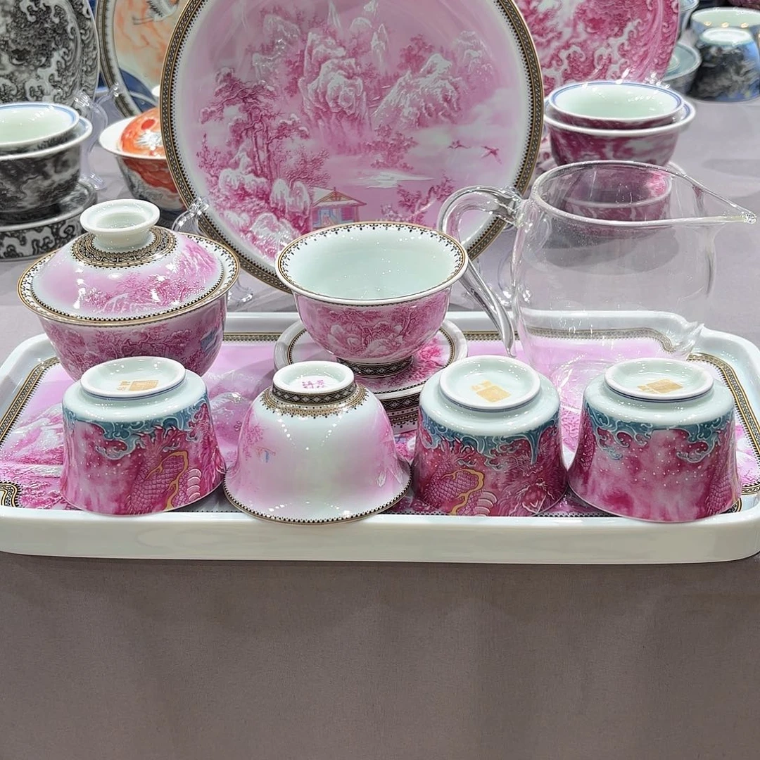 天***红瓷片景德镇瓷器精品展示