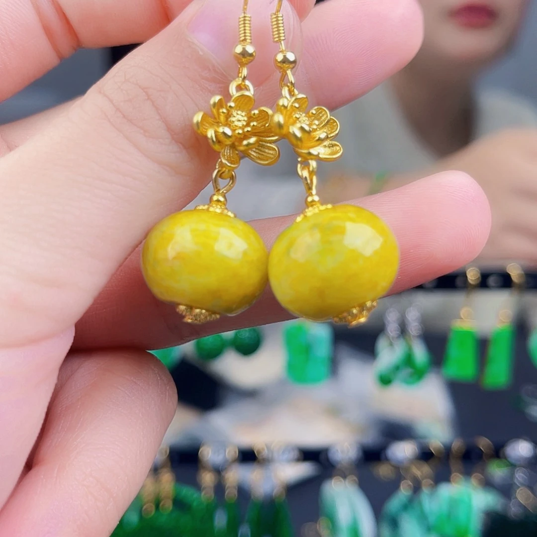 翡翠未镶嵌耳饰饰品