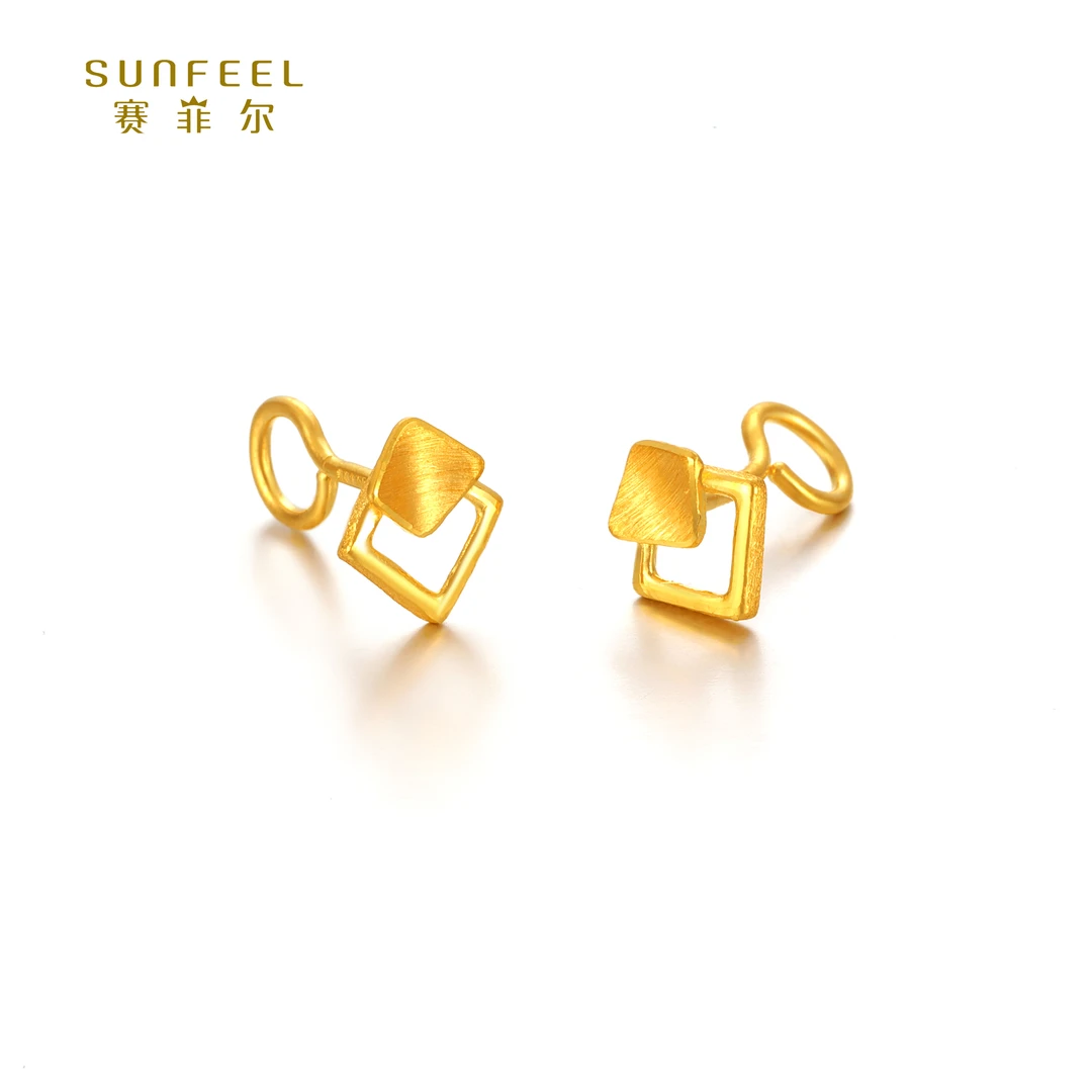 SUNFEEL/赛菲尔【四店】足金999.9几何图形耳钉HR010424