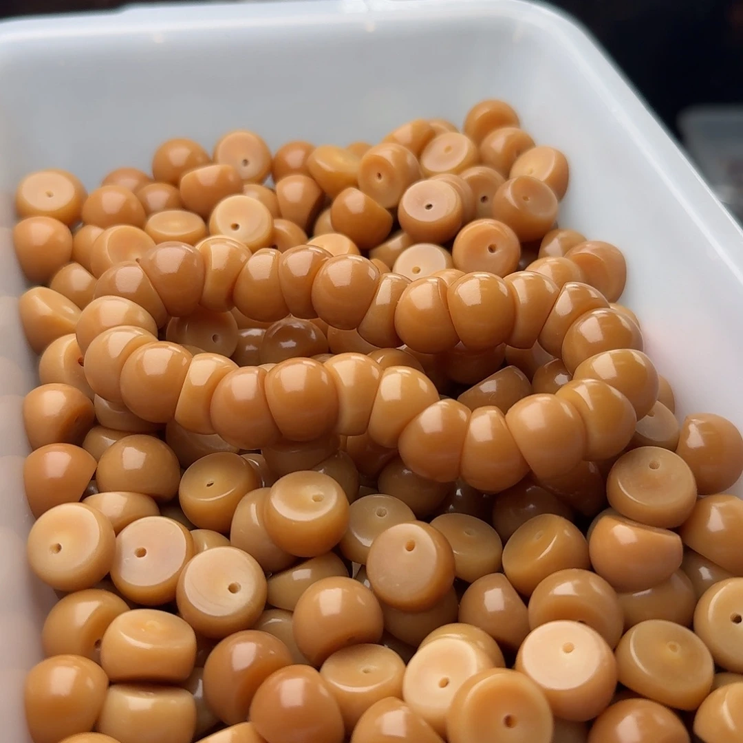 菩提根/象牙果吊坠30 颗橘黄干磨蒜瓣  14