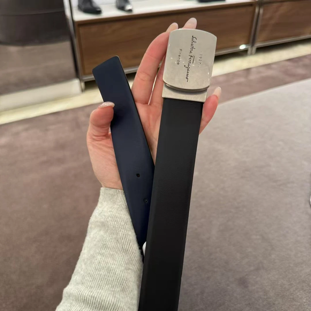 全新未使用 FERRAGAMO/菲拉格慕 皮带腰带方扣男款