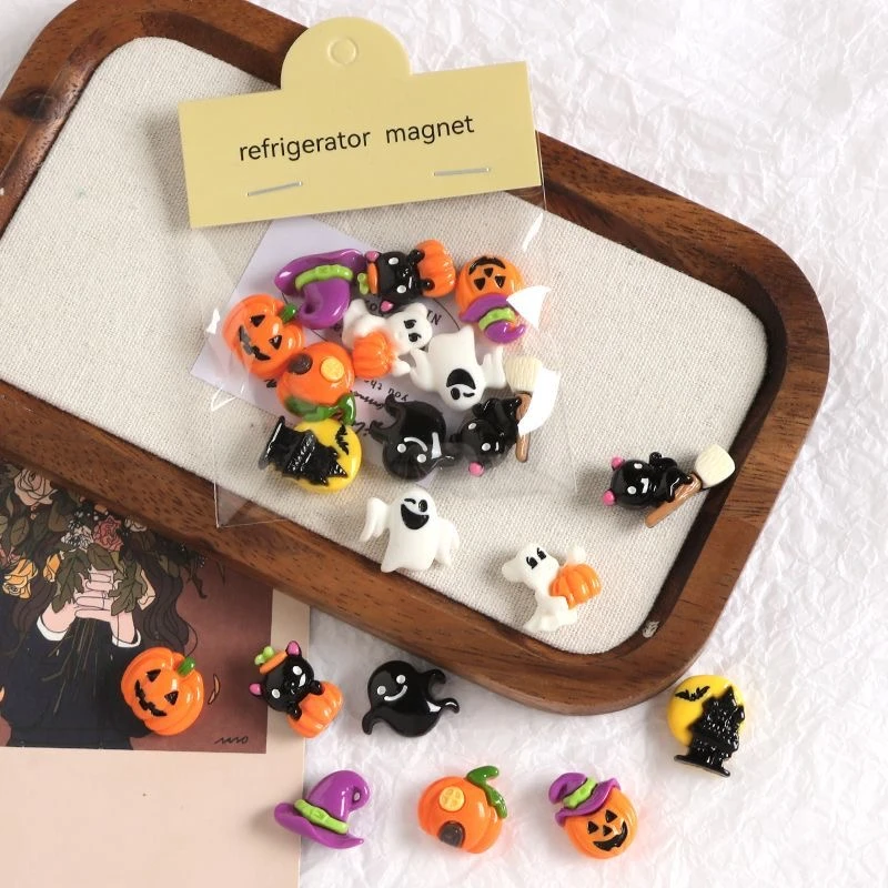 卡万圣节系列树脂磁吸冰箱贴创意黑白板照片墙留言板固定磁性贴