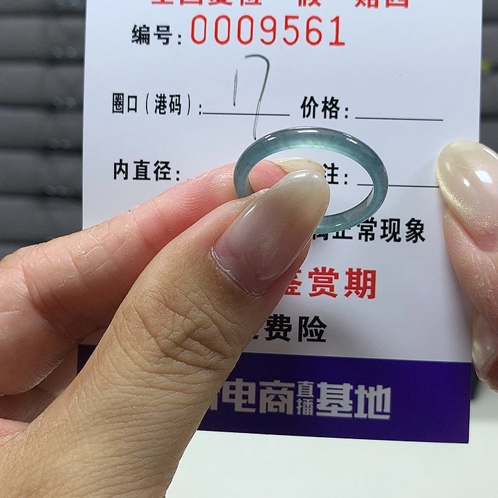 翡翠未镶嵌戒指9561