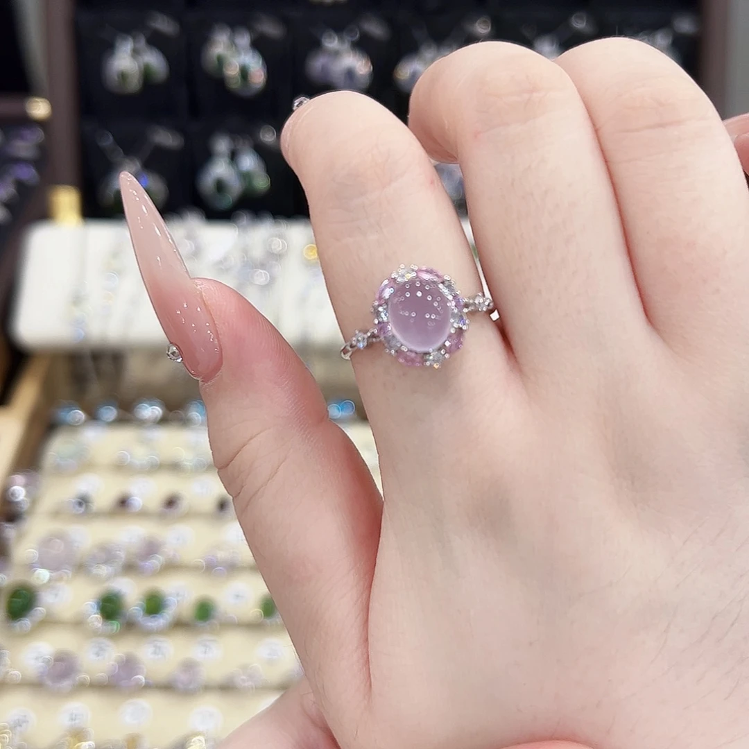 银S925镶嵌萤石戒指