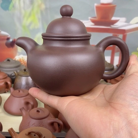 紫砂茶壶掇球400毫升半手工