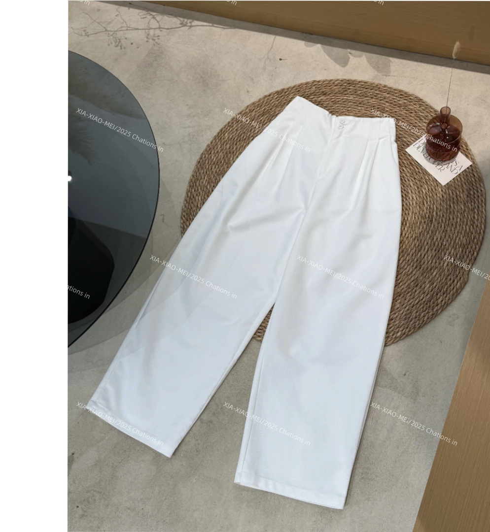 XIAOMEI ｜白色水洗棉哈伦裤早秋-5220