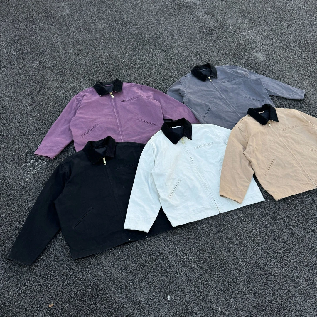 （官方WIP）经典复古底特律J97夹克水洗做旧重磅硬挺420g双股帆布