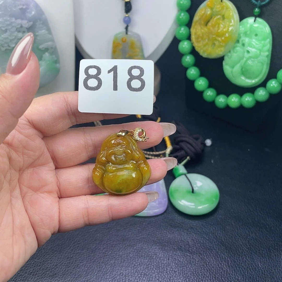 翡翠未镶嵌吊坠(赠链)