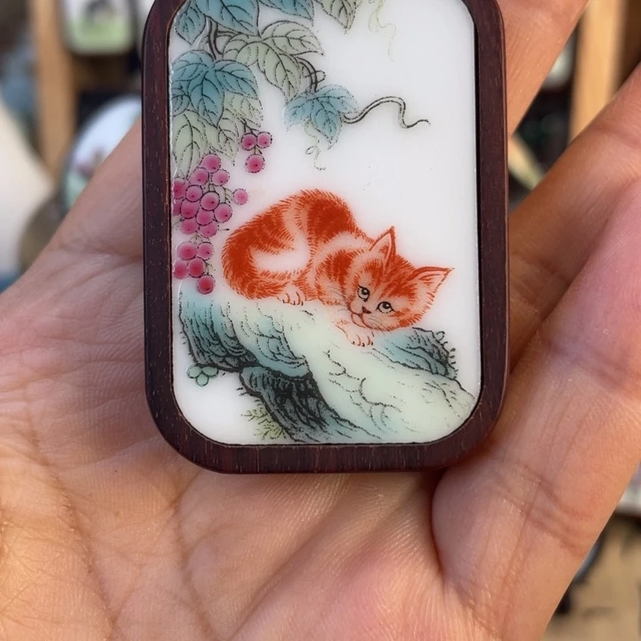瓷片陶瓷挂件猫咪