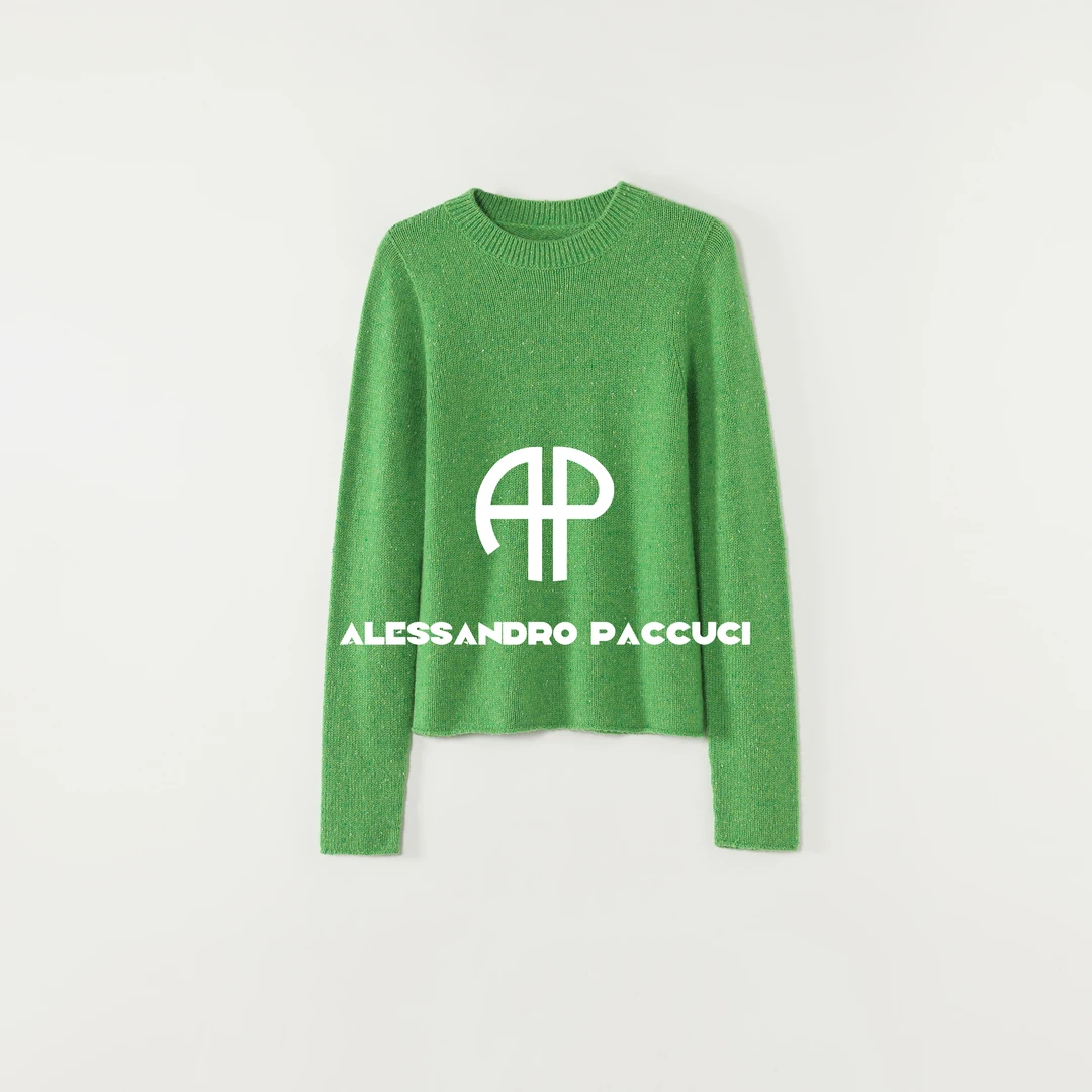 AP洛哥53216ST【小点点】100羊绒夹花色圆领时尚休闲长袖针织衫