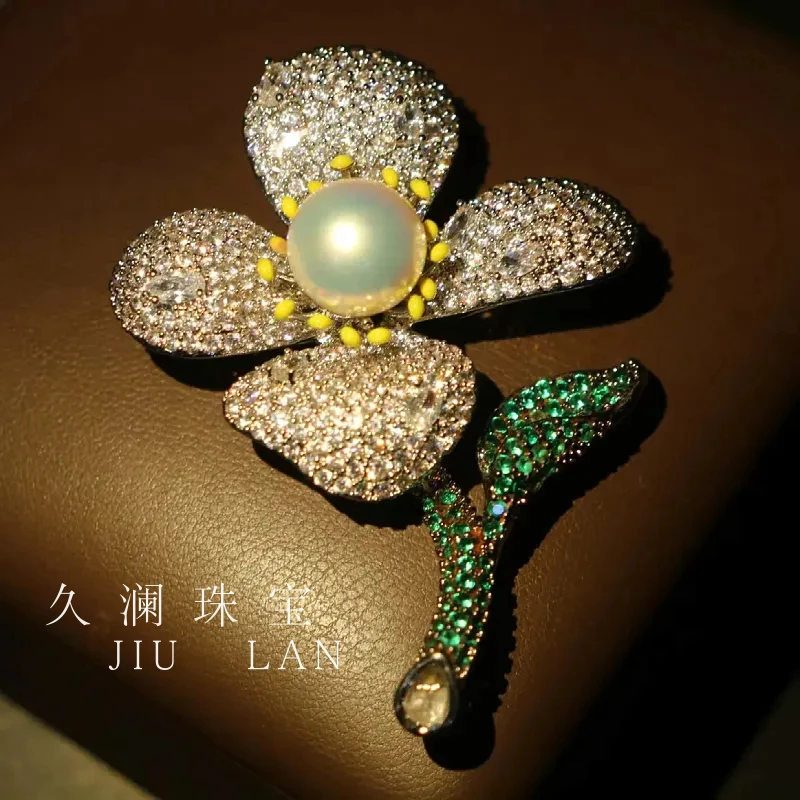 天然淡水珍珠高端胸针A335