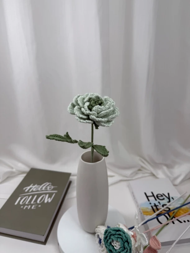 成品手工钩织玫瑰花束七夕情人节送女友闺蜜生日礼物材料包