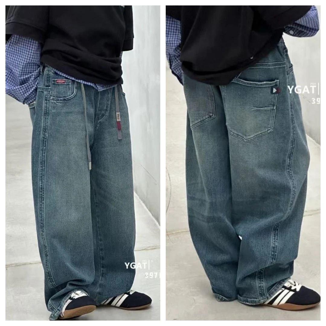 童装男女童秋季新款中大童牛仔裤秋款休闲男童牛仔裤老爹裤长裤