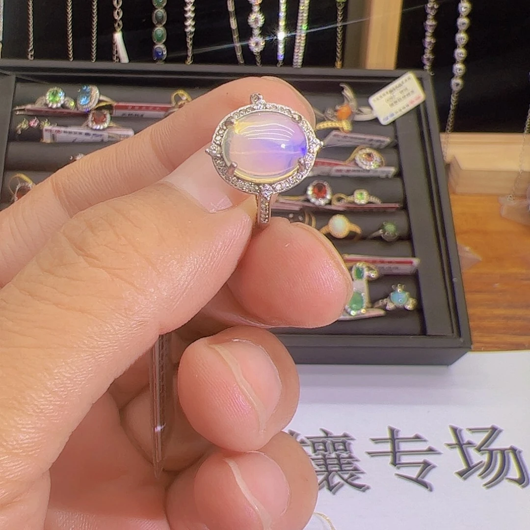 欧泊银S925镶嵌戒指戒指