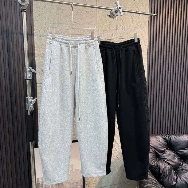 小算盘潮牌高品质秋新款手工刺绣工艺弯刀直筒裤男百搭休闲裤2538
