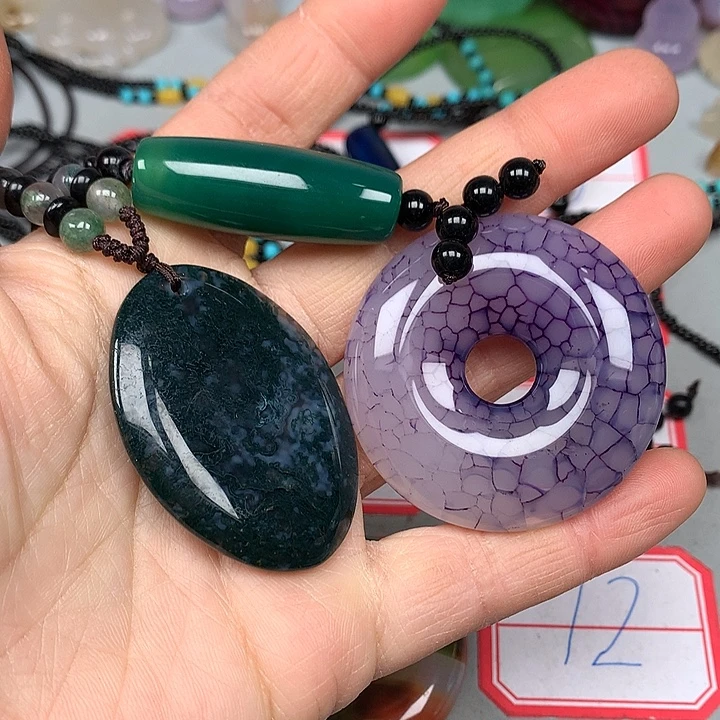 断***瘾玛瑙/玉髓未镶嵌颈饰