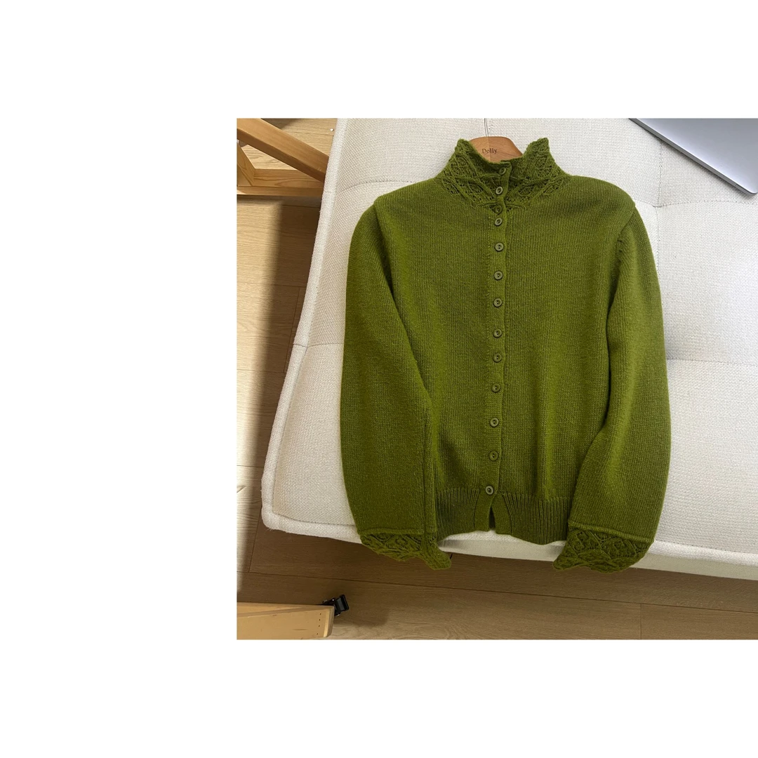 （花漾年华）多利原创文艺风精致提花针织毛衣