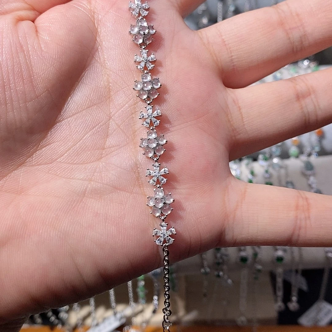 翡翠银S925镶嵌手链