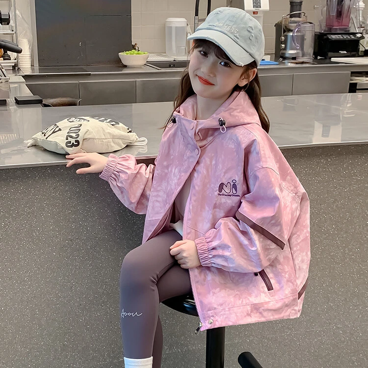 女童冲锋衣外套春秋2025新款洋气连帽上衣儿童装春秋季洋气外套潮