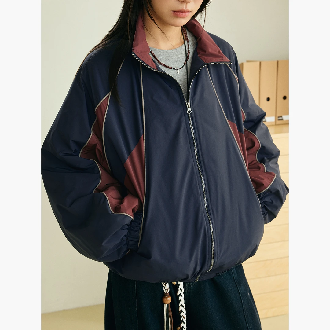 章鱼家【分割撞色】宽松耐磨长袖女装短外套户外保暖秋季octopusme