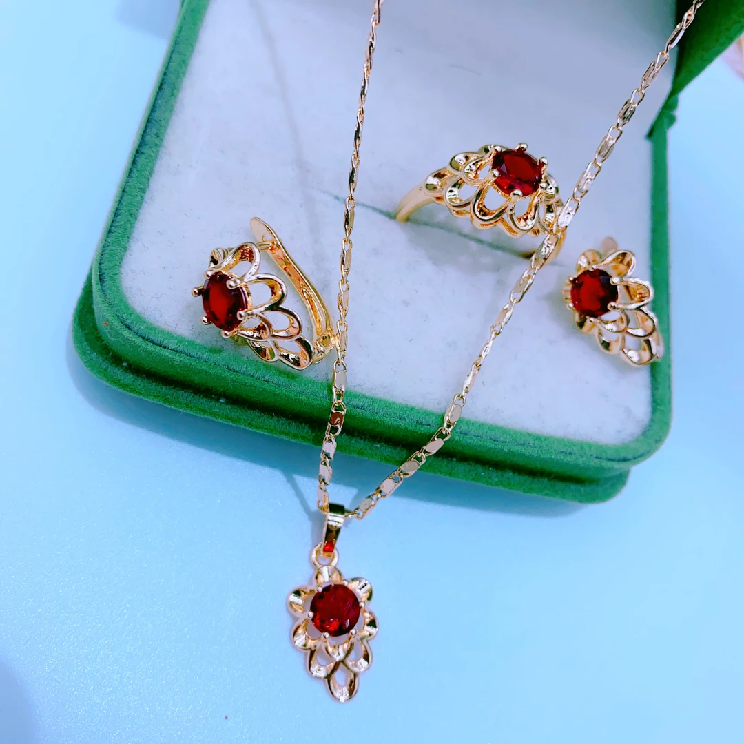 合金玻璃耳饰  كىچىك چىچەك يۈرۈش 小众三件套   戒指可调节大小