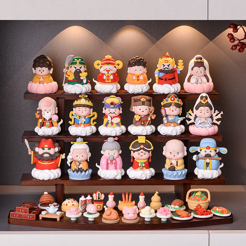 五路财神爷各路神仙桌面入户玄关装饰摆件家用全套展示架开业礼品