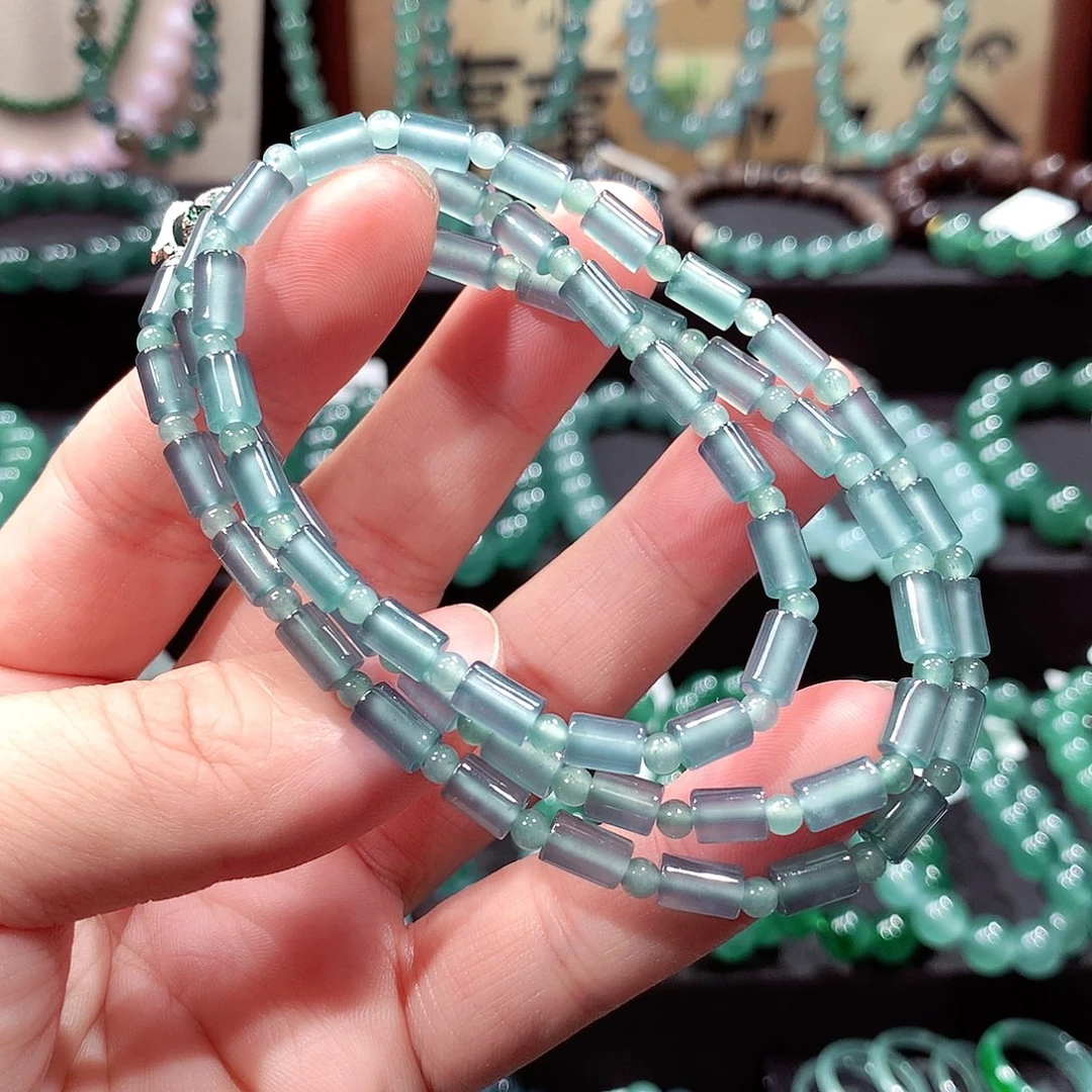 翡翠未镶嵌手链卡4.8