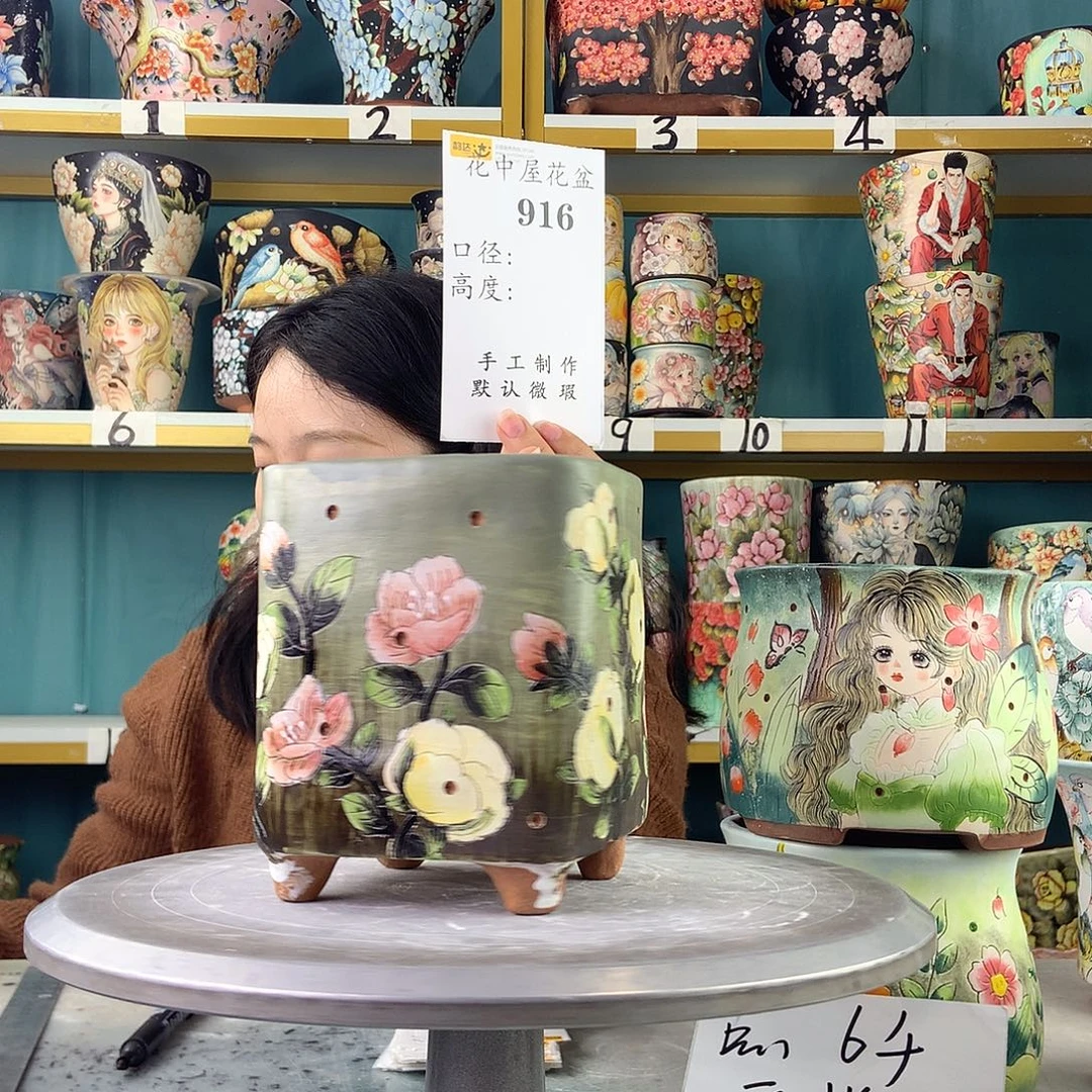 陶景德镇手工花盆916