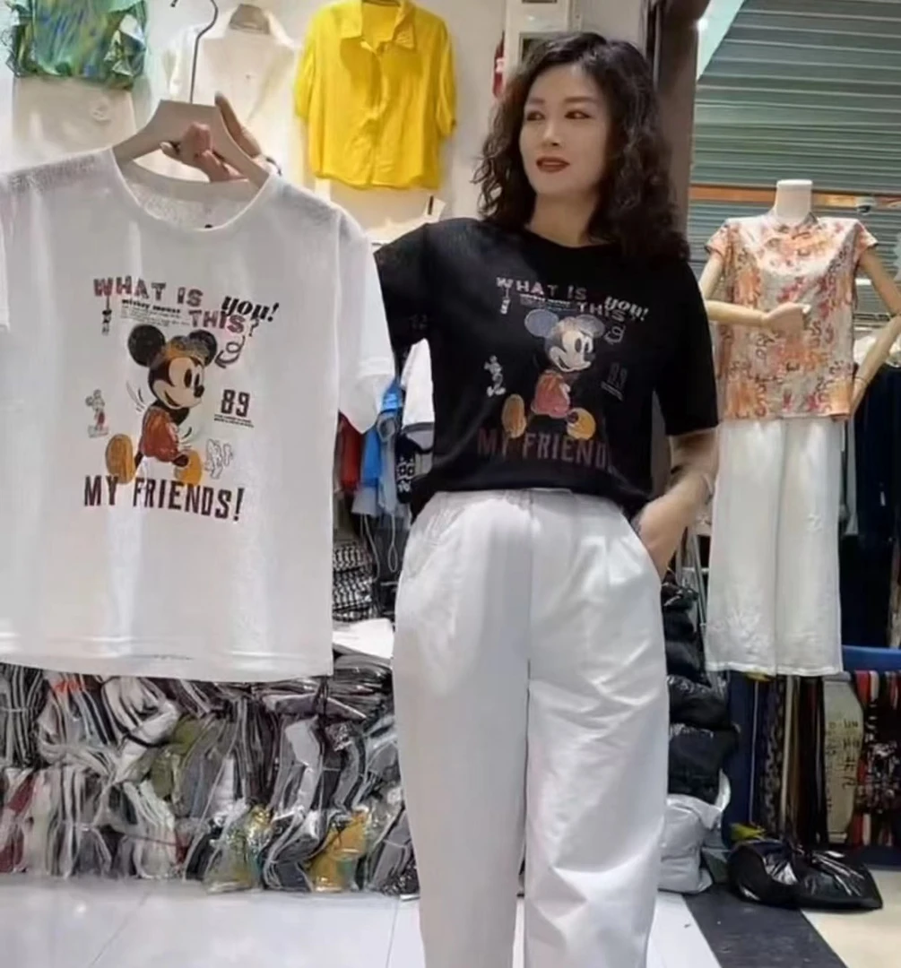 夏季圆领米奇短袖