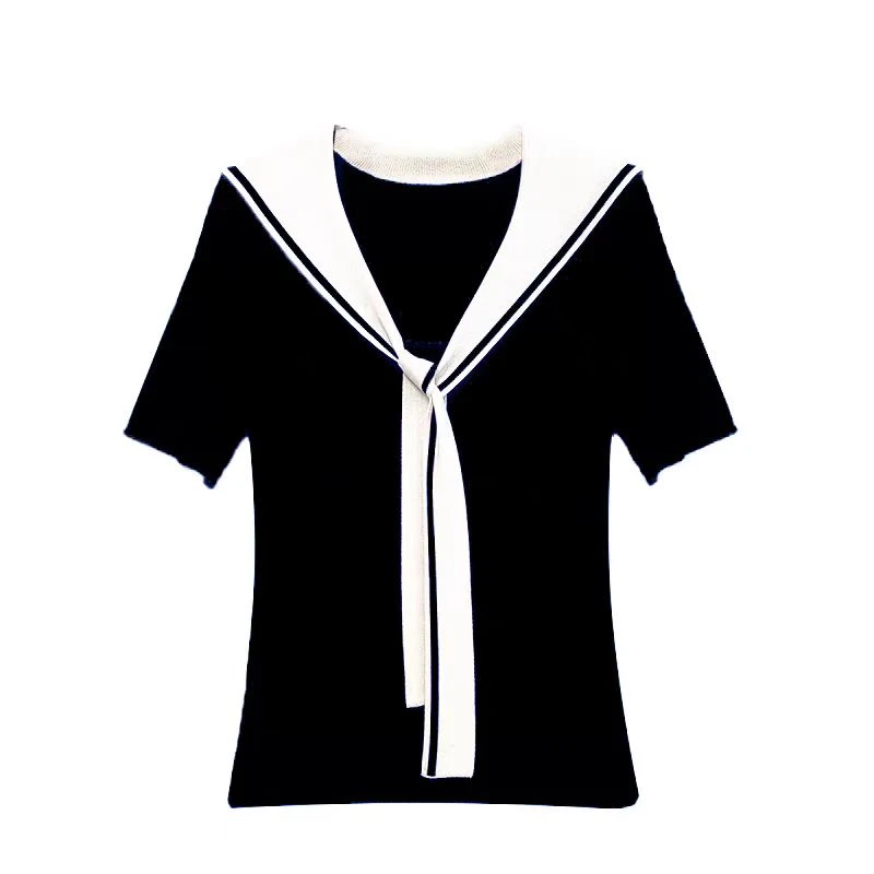 M733104627曼德诗百搭时尚针织短袖