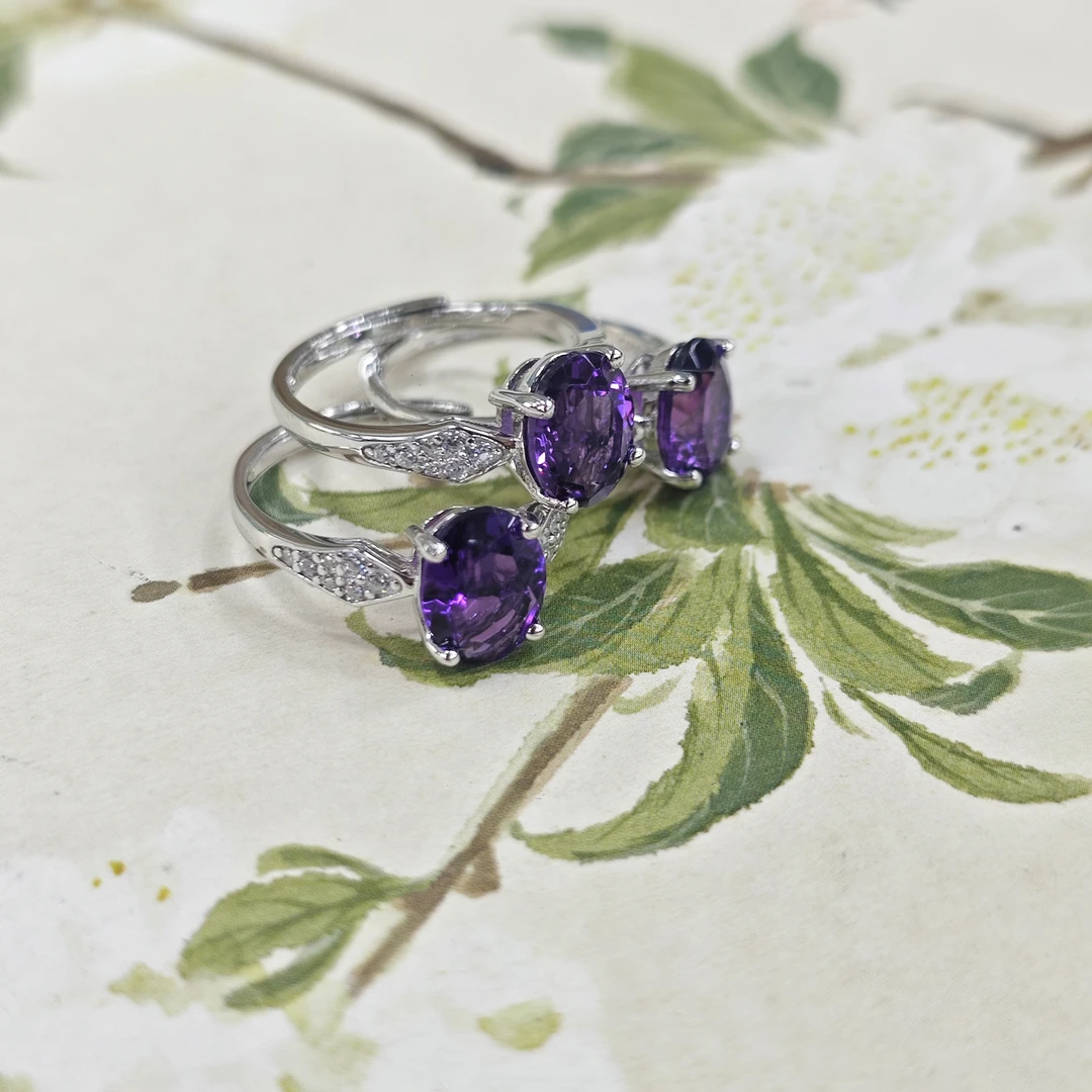 【书记甄选】天然紫水晶戒指 多样性发一件 JL4184