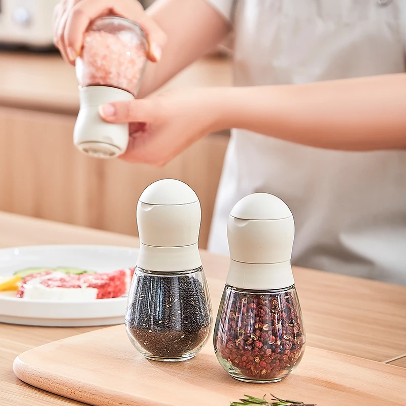 deHub保龄球研磨器家用厨房密封调料胡椒粒神器花椒粒海盐研磨瓶