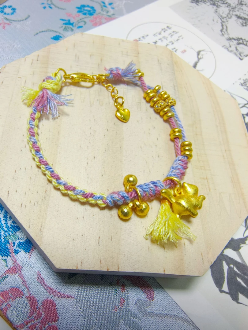 黄铜锆石手链 猫然自得盘缠编绳猫咪可爱编制手绳送女友闺蜜礼物