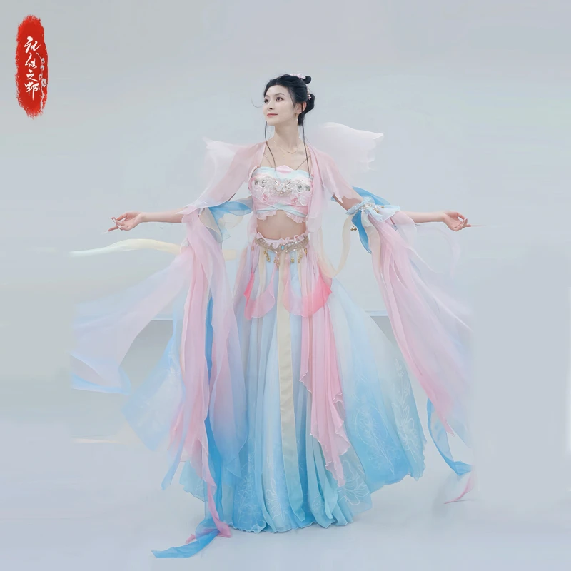 【舞袖落花】礼仪之邦古典舞服装嫦娥古风飘逸大裙摆国风异域敦煌服