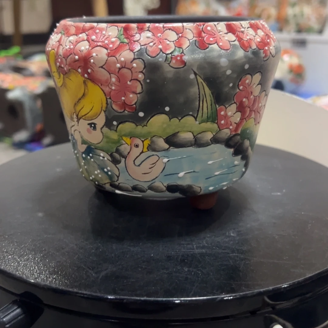 妧***儿手绘陶瓷花盆美盆