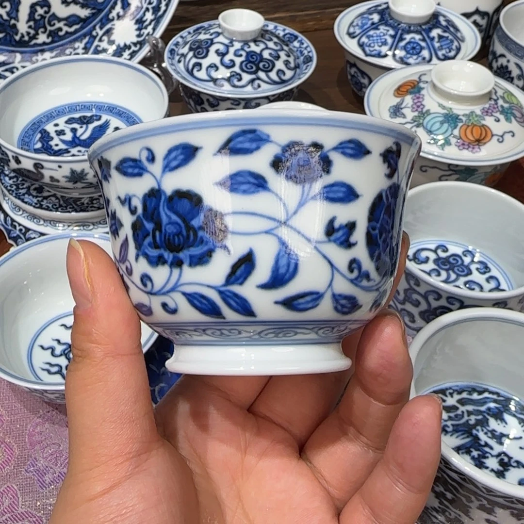 镇坤堂 四季花卉杯