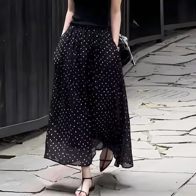 【两个裙长】2025新款夏季女显瘦气质波点半身裙法式高端简约a字裙