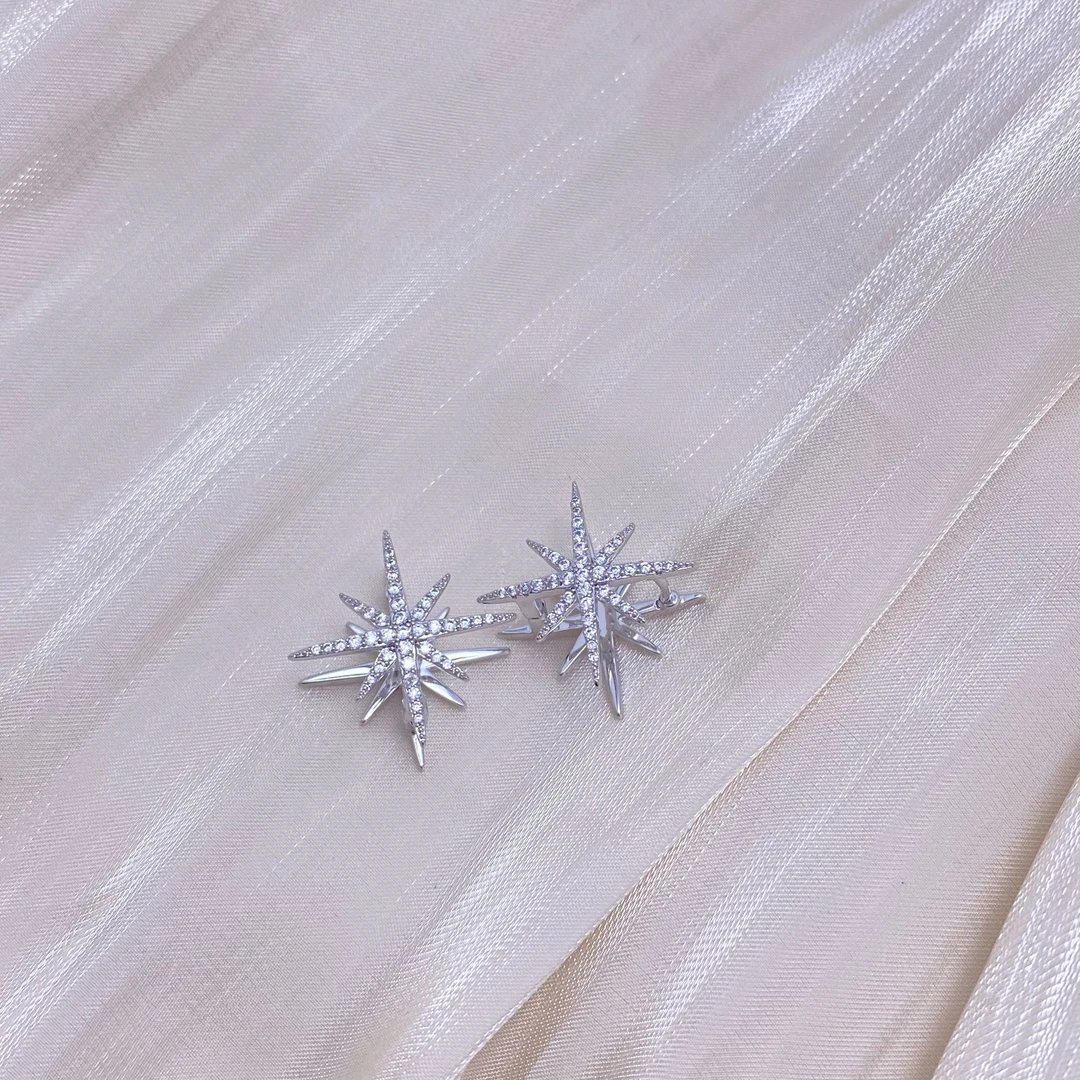 铜合金耳饰 458 法式经典八芒星耳骨夹