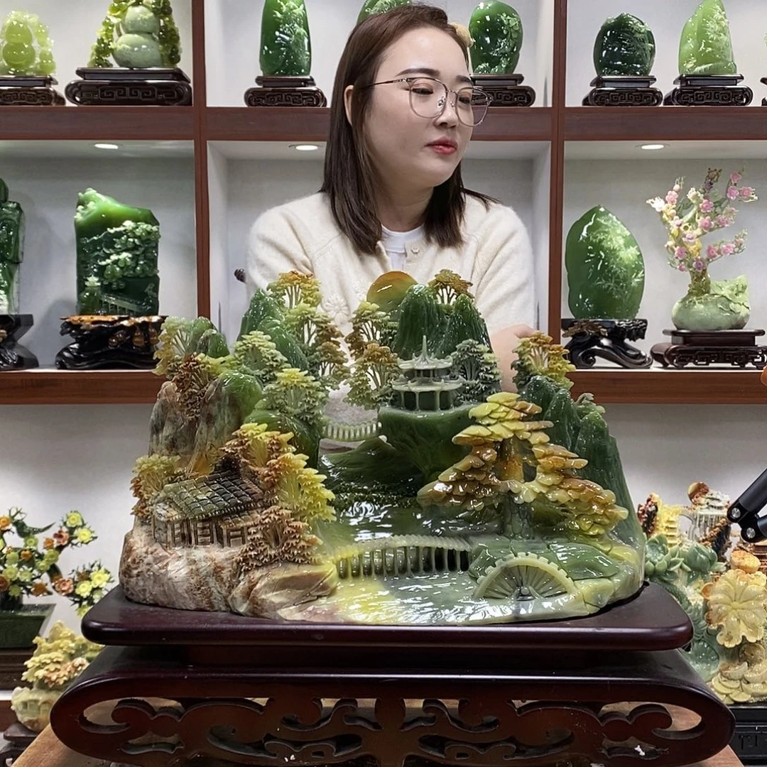 爱***动玉山水摆件 玄关摆件