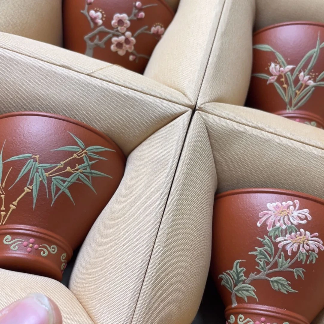 芙***活茶杯红泥紫砂主人杯80cc